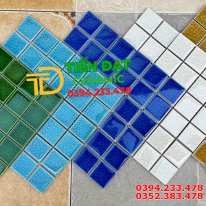 Gạch Mosaic 30x30 Thủy Tinh Men Rạn 5 Mầu Giá Rẻ