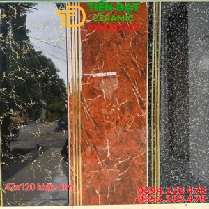 Gạch Nhập Khẩu 47x120 Ốp Lát Cầu Thang Ánh Kim