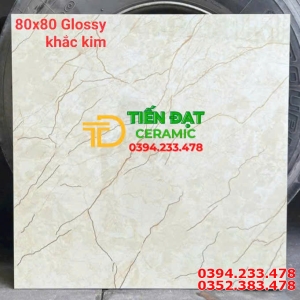 Gạch Nhập Khẩu TQ 80x80 Vân Vàng Khắc Kim