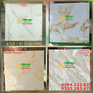 Gạch Nhập Khẩu Trung Quốc 80x80 Bóng Ánh Kim Nhũ Bạc