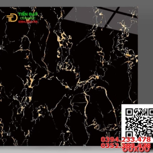 Gạch Ốp Cột Cổng 60x60 Đen Vân Cam Siêu Bóng