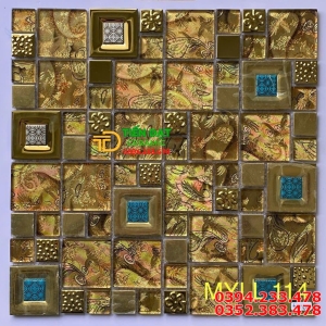 Gạch Ốp Lát 30x30 Mosaic Kính Nhũ Vàng Mẫu Mới