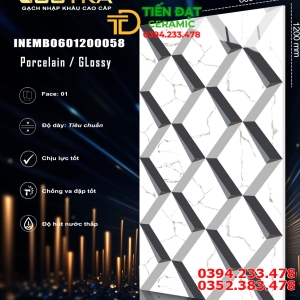 Gạch Ốp Lát 60x120 Trắng Đen Hình Ô Vuông Cao Cấp