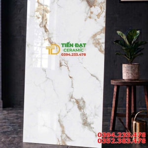 Gạch Ốp Lát 60x120 Trắng Vân Vàng Cẩm Thạch Mẫu Mới