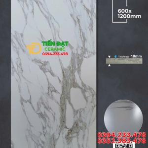 Gạch Ốp Lát Apodio 60x120 Đá Mờ Mịn Trắng Vân Xám 