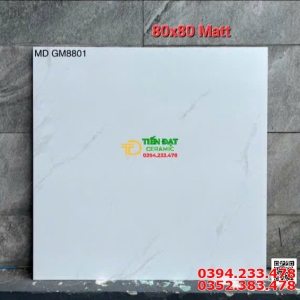 Gạch Ốp Lát Cao Cấp 80x80 Đá Trắng Vân Mờ Bóng Mỹ Đức 