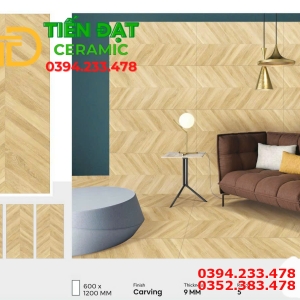 Gạch Ốp Lát Giả Gỗ 60x120 Mờ Carving Matt