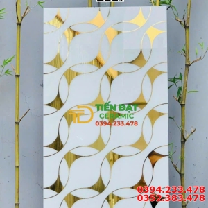 Gạch Ốp Mặt Tiền 30x60 Bóng Kiếng Khắc Kim Trung Quốc 