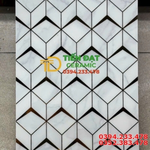 Gạch Ốp Trang Trí Nhà Tắm 30x60 Hình Lục Giác Nhũ Khắc Kim