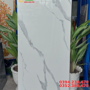 Gạch Ốp Tường 60x120 Trắng Vân Khói Bóng Kiếng