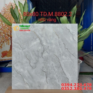 Gạch Ốp Tường 80x80 Vân Giả Đá Khắc Kim Đẹp