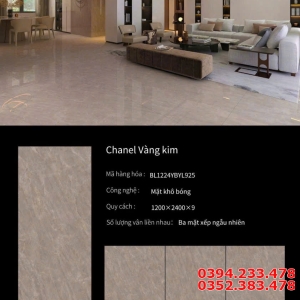 Gạch Ốp Tường Khổ Lớn 120x240 Vàng Kim Mẫu Mới Nhất