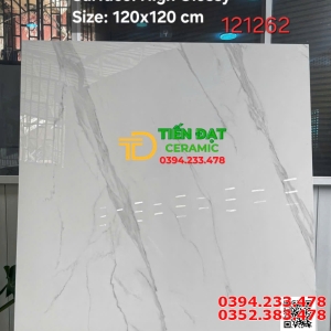Gạch Ốp Tường Khổ Lớn Cao Cấp 120x120 Trắng Vân Vi Tinh