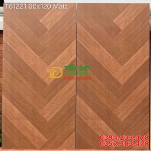 Gạch Sương Cá 60x120 Vân Gỗ Vàng Sọc Đậm Mẫu Mới