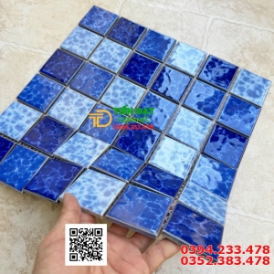 Gạch Thủy Tinh Men Rạn 30x30 Dán Bể Bơi Mẫu Mới