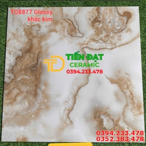 Gạch TQ 3D Lát Nền 80x80 Hoa Văn 5D Khắc Kim