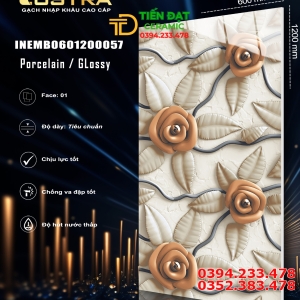 Gạch Trang Trí Bông Hoa 60x120 Nhập Khẩu Bóng Kiếng