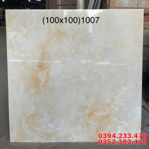 Gạch Trắng Vàng Ngọc Thạch TQ 100x100 Khổ Lớn Ốp Tường
