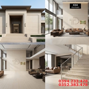 Gạch Vân Gỗ Hiệu Ứng Carving 120x180 Ốp Lát Biệt Thự Cao Cấp