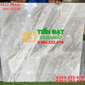 Gạch Xám Đá 80x80 TQ Bóng Kiếng Ốp Lát Nhũ Kim 