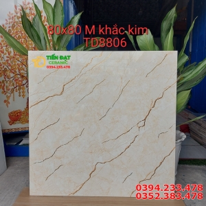 Giá Gạch Lát Nền 80x80 Vân Vàng Khắc Kim