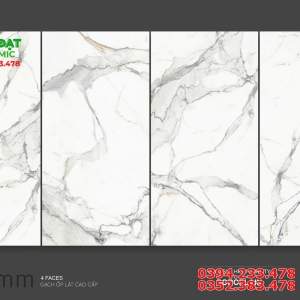 Gạch 80x160 Trắng Vân Khói Ốp Lát Phòng Khách