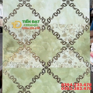 Kho Gạch TQ 30x60 Ốp Phòng Khách Xanh Đậm Nhạt Khắc Kim