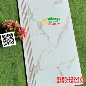 Kho Gạch TQ 47x100 Lát Cầu Thang Trắng Vân Khói 