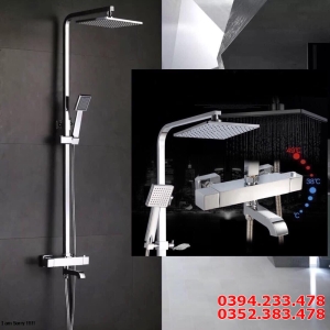 Sen cây nóng lạnh đồng thau chỉnh nhiệt vuông