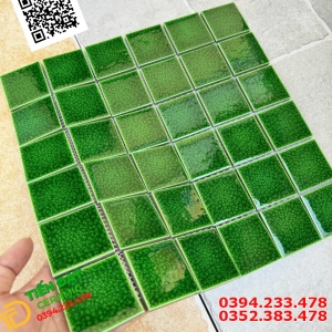 Tổng Kho Gạch Mosaic TQ 30x30 Xanh Men Rạn Tại Đà Lạt 