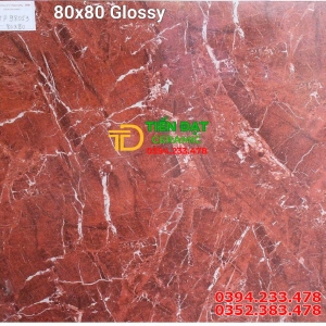 Tổng Kho Gạch TQ 80x80 Đỏ Trắng Tia Chớp Trang Trí