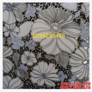 Gạch 30x30 Bông Hoa Trắng Nhũ Bạc