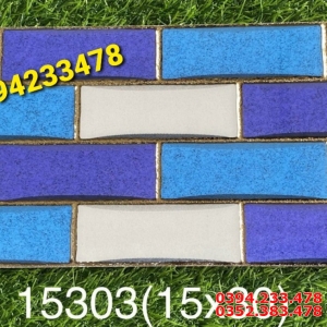 Gạch Trang Trí 15x30 Xanh Tim Nhũ Vàng