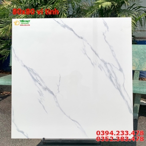 Gạch Cao Cấp 80x80 Trắng Vân Đen