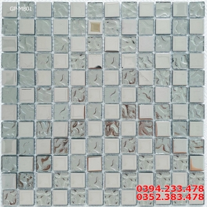 Gạch Mosaic Trắng Xi Mạ
