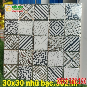 Gạch 30x30 Nhũ Bạc Ô Vuông Mẫu Mới