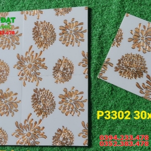 Gạch 30x30 Nhũ Bạc Bông Hoa