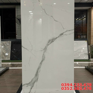 Gạch Khổ Lớn 80x240 Trắng Vân Đen Bóng Kiếng
