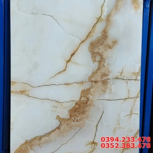 Gạch Khắc Kim 60x120 Trắng Vân Vàng