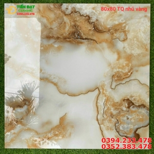 Gạch Cao Cấp 80x80 Vân Vàng Khắc Kim