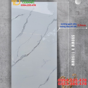 Gạch Lát Nền 60x120 Trắng Vân Mẫu Mới