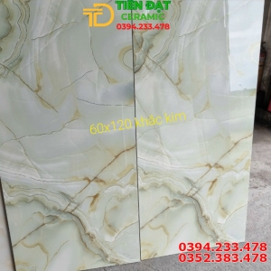 Đá Bóng Kiếng 60x120 Vân Xanh Ngọc Thạch Mẫu Mới