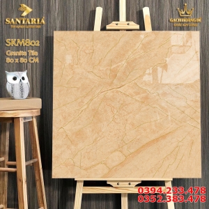 Gạch Lát Nền Cao Cấp 80x80 Vân Vàng Ánh Kim