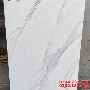 Gạch Bóng Kiếng 60x120 Trắng Khắc Kim