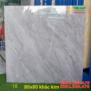 Gạch Đá Đồng Chất 80x80 Ốp Tường Nhũ Bạc