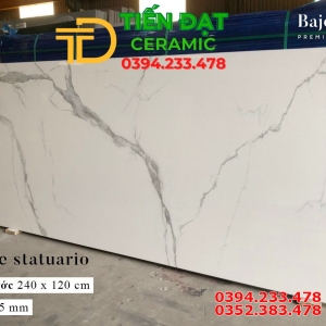 Gạch Khổ To 120x240 Trắng Vân Mây Bóng Kiếng