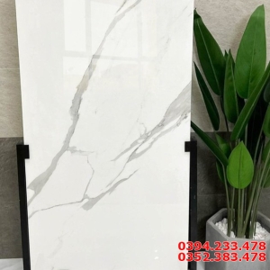 Gạch Bóng Kiếng 60x120 Lát Nền Trắng Vân