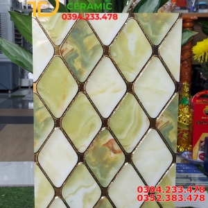 Gạch Cao CẤp 240x60 Khắc Kim Vân Xanh Ngọc Thạch