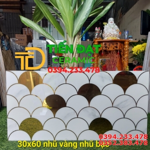 Gạch Cao CẤp 30x60 Nhũ Bạc Hình Vẩy Cá