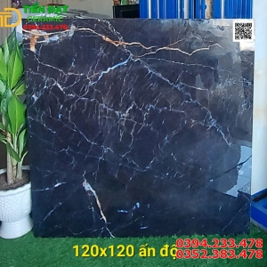 Tổng Kho Gạch Ấn Độ 120x120 Đen Vân Xanh 